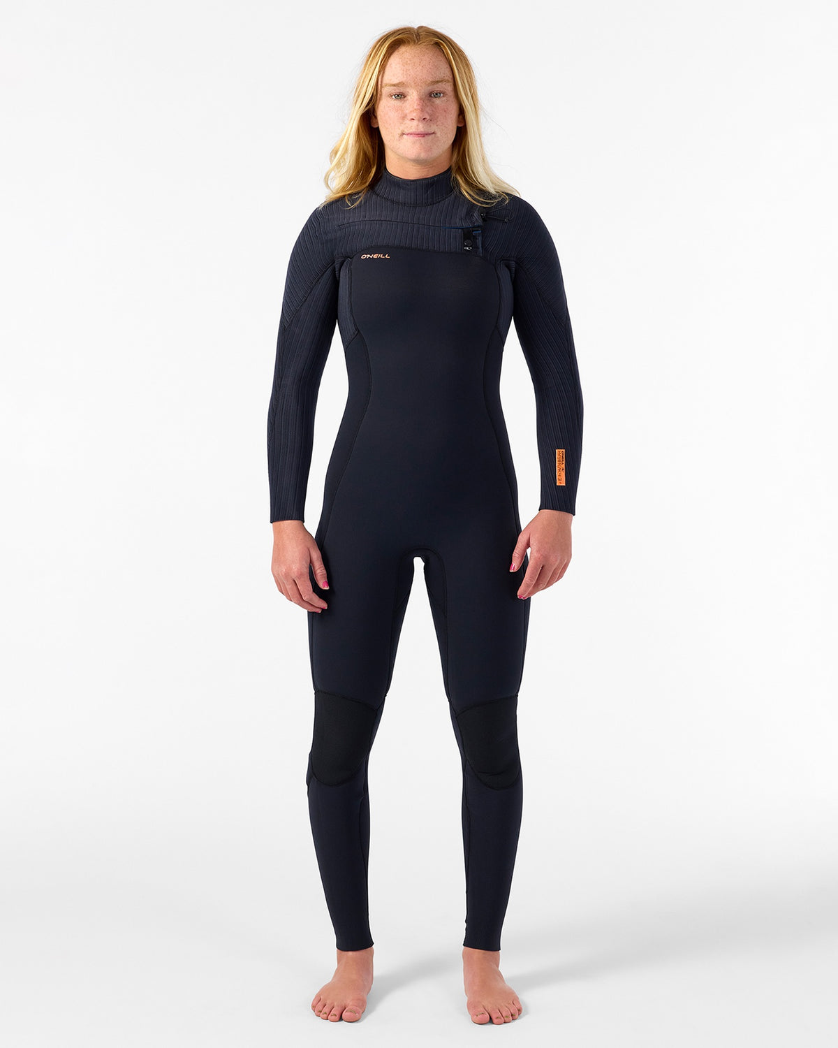 Womens HyperFreak 3/2+ Steamer Chest Zip Wetsuit - Black