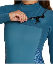 Womens HyperFreak 3/2+ Steamer Chest Zip Wetsuit - Blue Haze