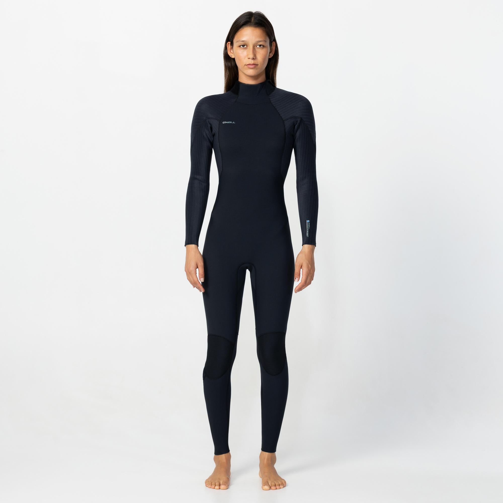 Womens HyperFreak 3/2+ Steamer Back Zip Wetsuit - Black