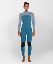 Women's HyperFreak 4/3+ Steamer Chest Zip Wetsuit - Dusty Blue