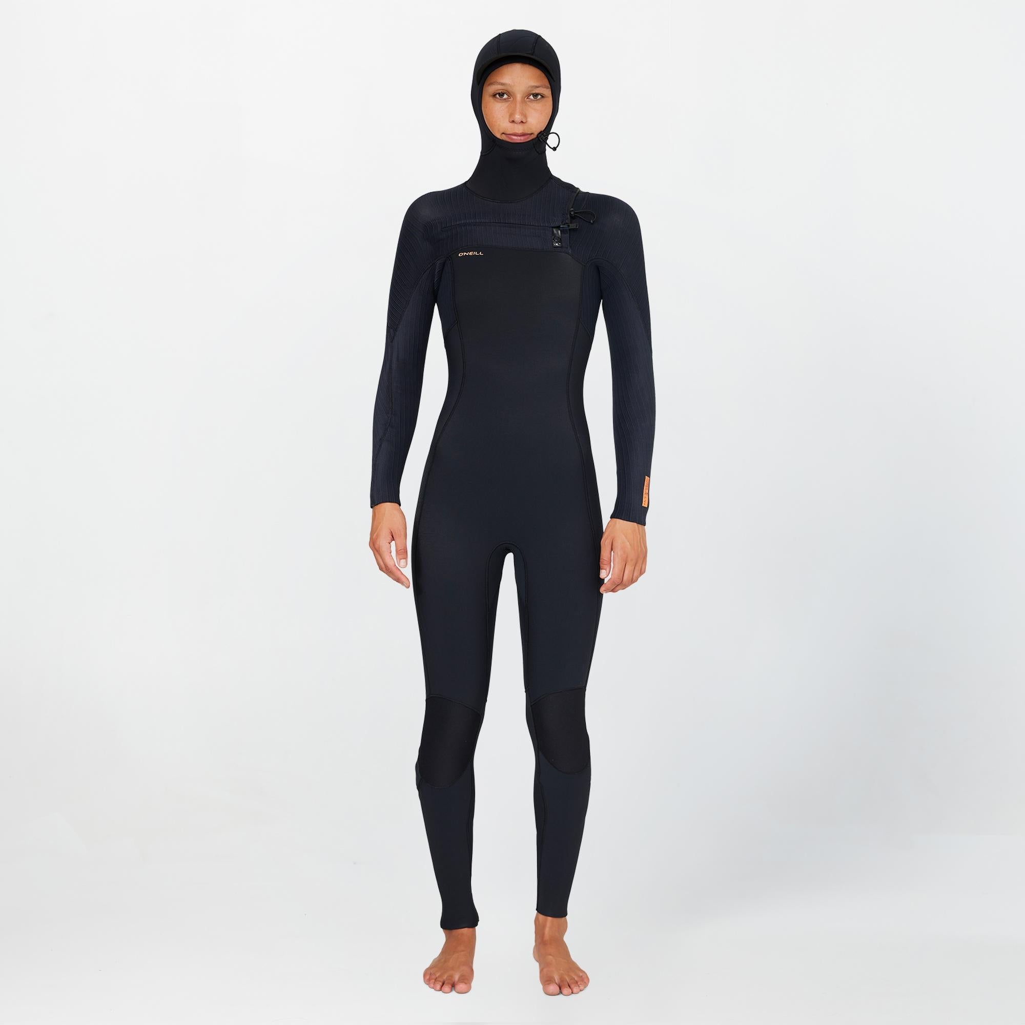 Women's HyperFreak 5.5/4+mm Hooded Steamer Chest Zip Wetsuit - Black