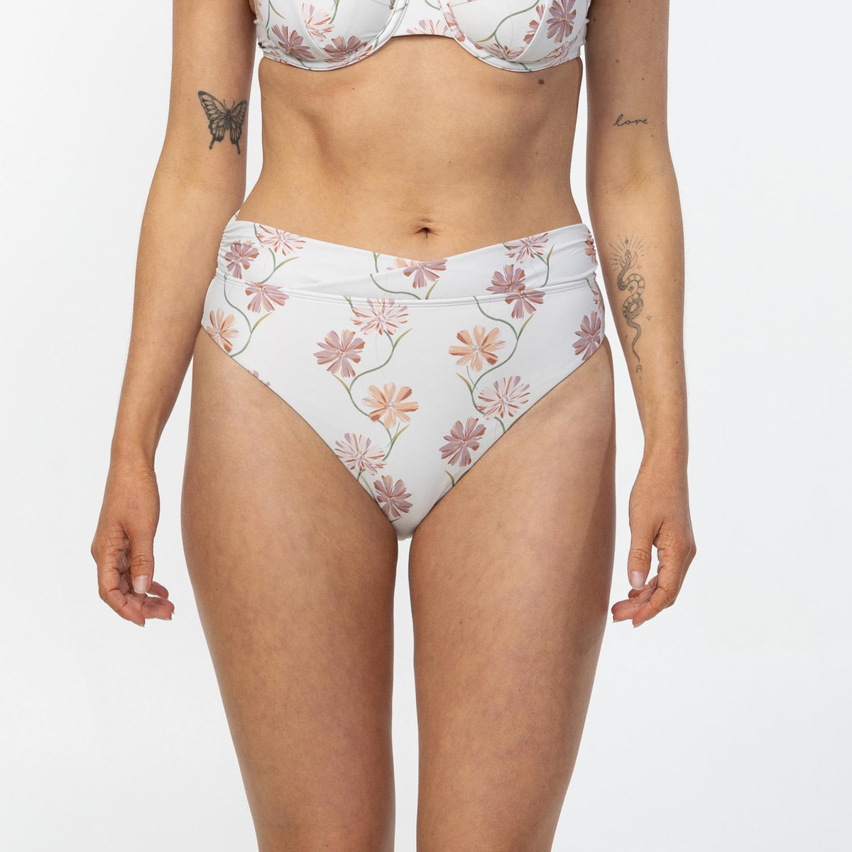 Women's Ivy Floral Stellan High Rise Bikini Bottom - Tofu