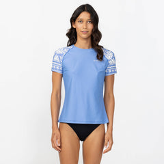 Women's Salina Short Sleeve Rash Vest Tee - Azurine