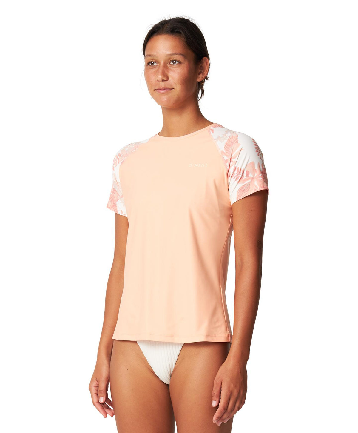 Women's Salina SS Surf Tee Rash Vest - Peach