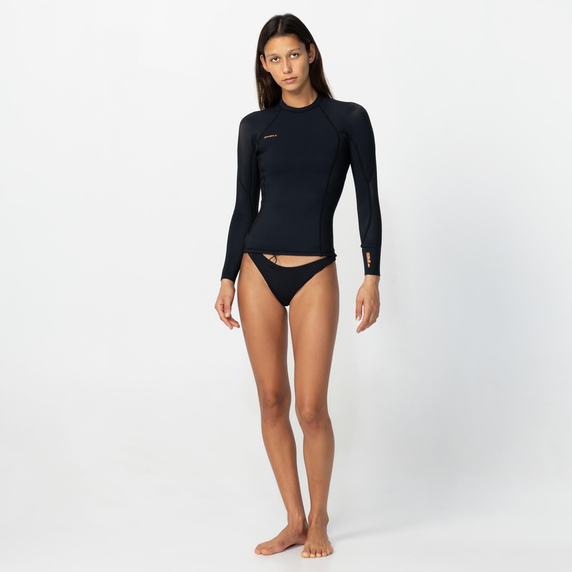 Womens HyperFreak Long Sleeve Wetsuit Jacket - Black