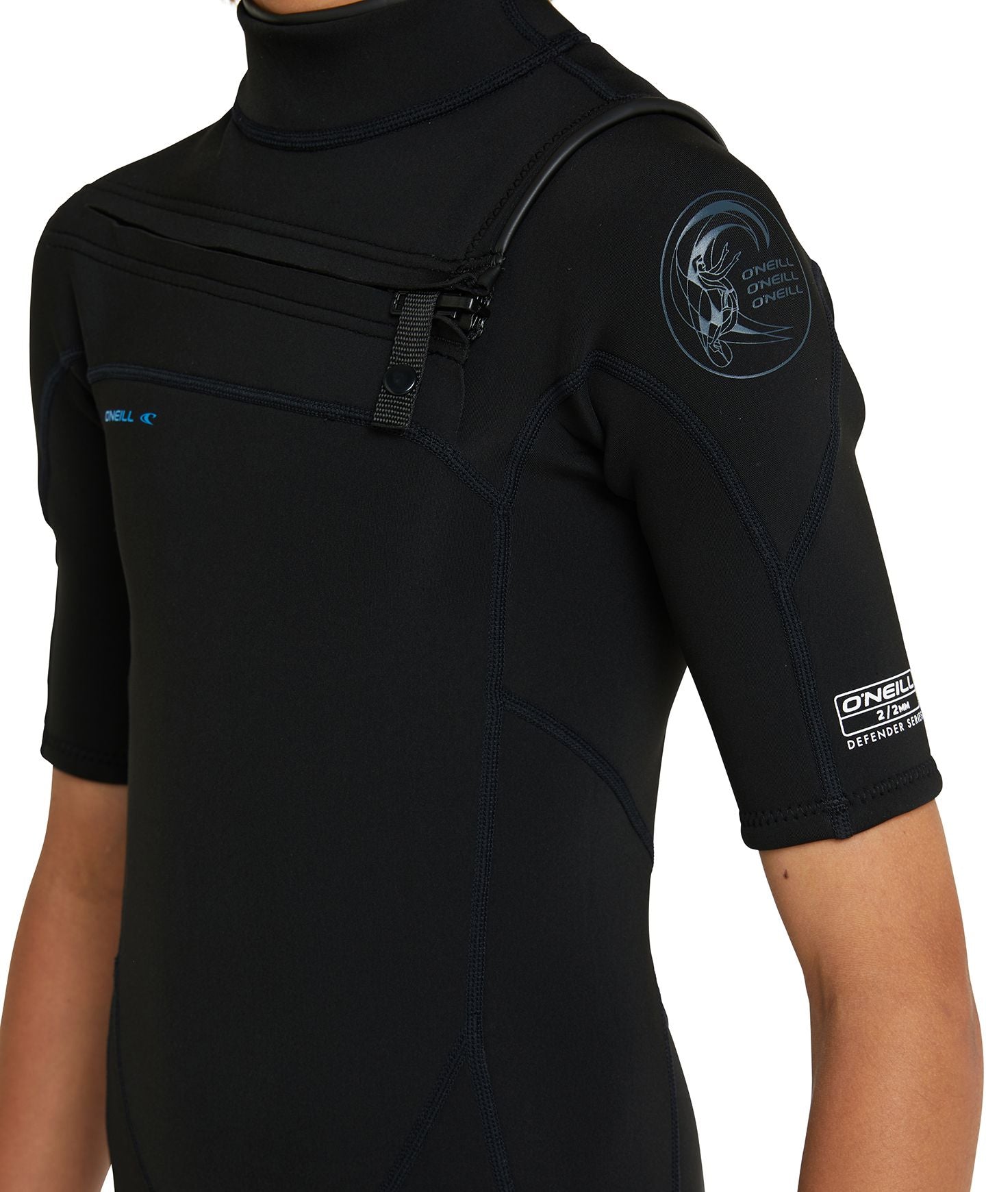 Boy's Defender 2mm Short Sleeve Spring Suit CZ Wetsuit - Black