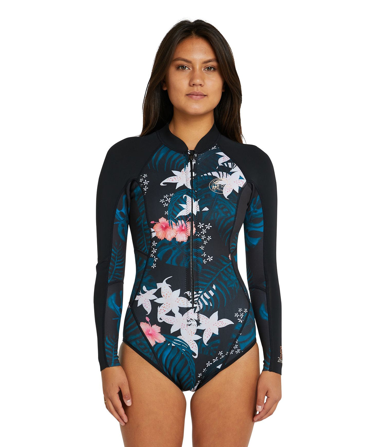 Women's Bahia 2mm Long Sleeve Cheeky Spring Suit Wetsuit - Hibiscus