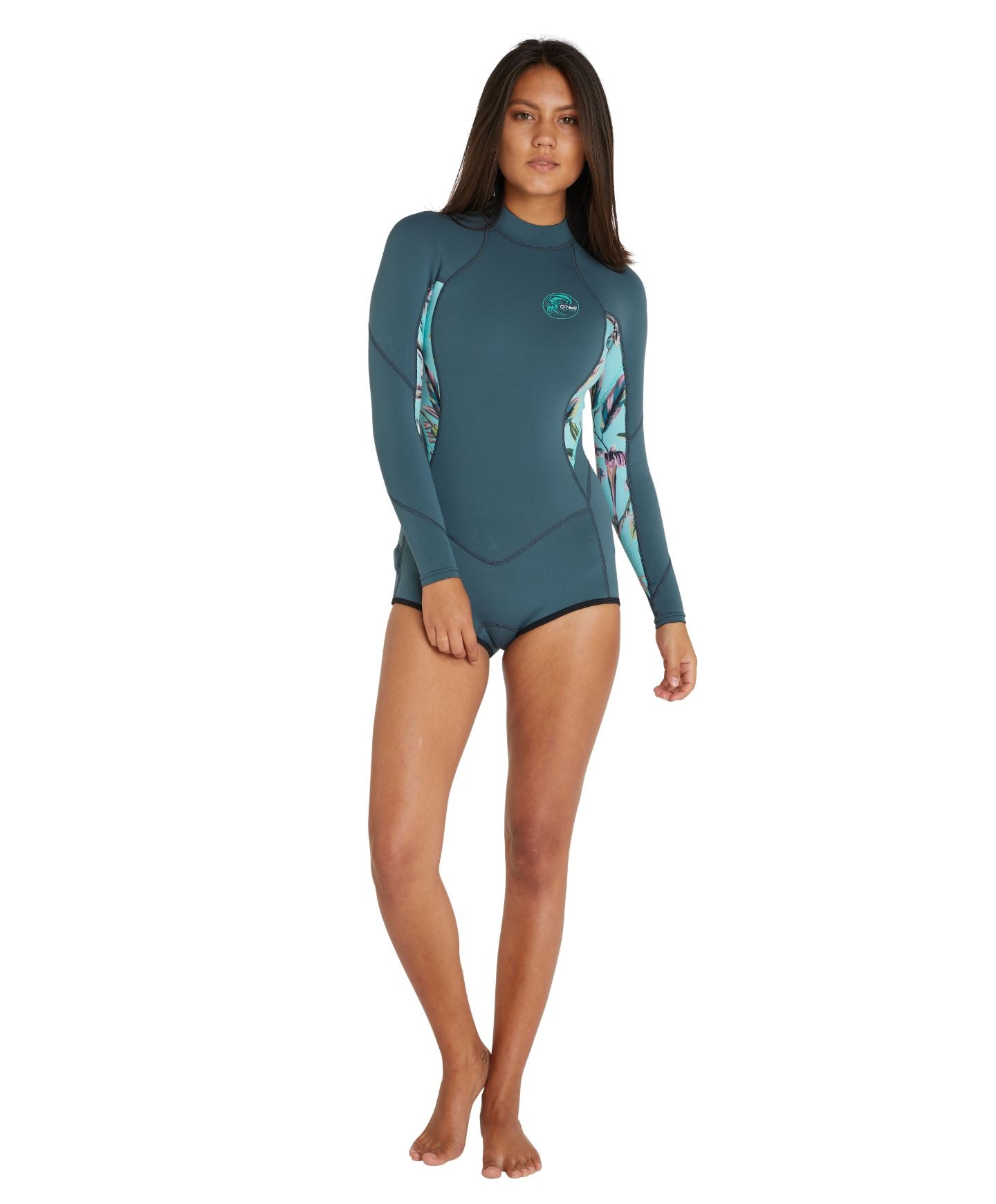 Women's Bahia 2mm Long Sleeve Mid Spring Suit Wetsuit - Aloha