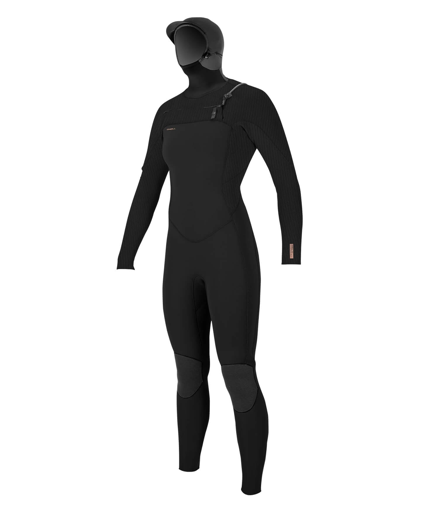 Women's HyperFreak 5.5/4+mm Hooded Steamer Chest Zip Wetsuit - Black
