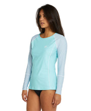 Salina Solids LS Surf Tee Rashie - Aqua